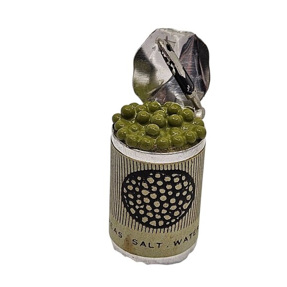 Vintage Unique Can of Peas with Can opener Brooch / Pin - Picture 1 of 5